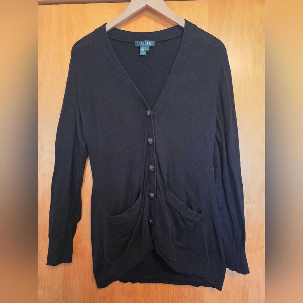 Ralph Lauren Black Lightweight Sweater Cardigan